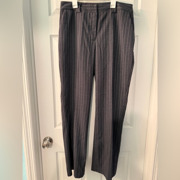Worthington Women’s Dark Gray High Rise Straight Leg Pinstripe Dress Pants - Picture 2 of 7